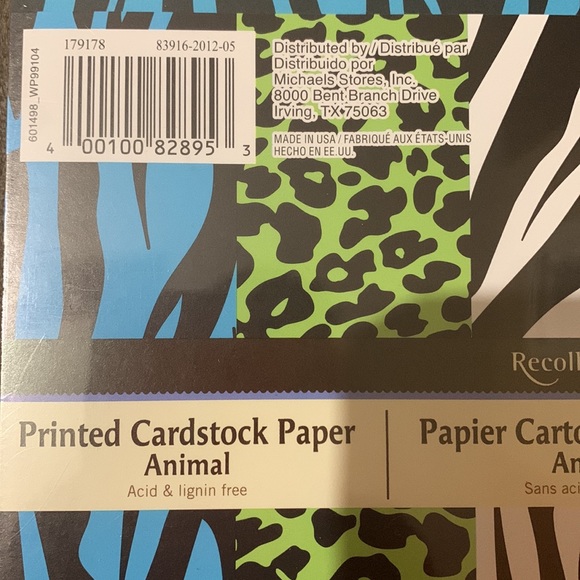 Animal print cardstock paper. 25 sheets. 5 colors acid free - Picture 2 of 5